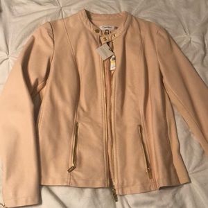 Light Pink Calvin Klein Leather Jacket